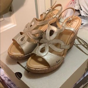 Jalina Champagne Wedged Heels